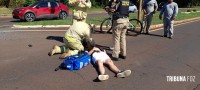 Motociclista é socorrido pelo Siate após colisão na Av. das Cataratas Motociclista é socorrido pelo Siate após colisão na Av. das Cataratas