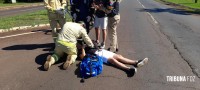 Motociclista é socorrido pelo Siate após colisão na Av. das Cataratas Motociclista é socorrido pelo Siate após colisão na Av. das Cataratas