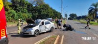 Motociclista é socorrido pelo Siate após colisão na Av. das Cataratas Motociclista é socorrido pelo Siate após colisão na Av. das Cataratas