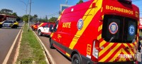 Motociclista é socorrido pelo Siate após colisão na Av. das Cataratas Motociclista é socorrido pelo Siate após colisão na Av. das Cataratas