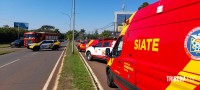 Motociclista é socorrido pelo Siate após colisão na Av. das Cataratas Motociclista é socorrido pelo Siate após colisão na Av. das Cataratas