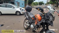 Colisão entre carro e moto é registrado no centro de Marechal Cândido Rondon Colisão entre carro e moto é registrado no centro de Marechal Cândido Rondon