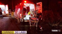 Colisão gravíssima entre carro e moto deixa feridos em Santa Helena Colisão gravíssima entre carro e moto deixa feridos em Santa Helena