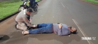Motociclista sofre queda e é socorrido pelo Siate na Av. Safira Motociclista sofre queda e é socorrido pelo Siate na Av. Safira