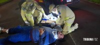 Motociclista sofre queda e é socorrido pelo Siate na Av. Safira Motociclista sofre queda e é socorrido pelo Siate na Av. Safira