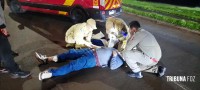 Motociclista sofre queda e é socorrido pelo Siate na Av. Safira Motociclista sofre queda e é socorrido pelo Siate na Av. Safira