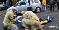 Motociclista fica ferido após colisão entre duas motos na Vila Portes Motociclista fica ferido após colisão entre duas motos na Vila Portes