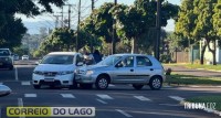 Acidente de trânsito é registrado em cruzamento movimentado de Santa Helena Acidente de trânsito é registrado em cruzamento movimentado de Santa Helena