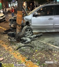 Acidente entre carro e motocicleta deixa pessoa ferida em Itaipulândia Acidente entre carro e motocicleta deixa pessoa ferida em Itaipulândia