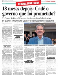 GENERAL SILVA E LUNA = 18 meses depois: Cadê o governo que foi prometido? GENERAL SILVA E LUNA = 18 meses depois: Cadê o governo que foi prometido?
