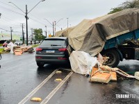 Carreta perde os freios e atinge veículos na subida da Tancredo Neves em Foz do Iguaçu Carreta perde os freios e atinge veículos na subida da Tancredo Neves em Foz do Iguaçu