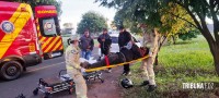 Motociclista é socorrido pelo Siate após colisão no Jardim Patriarca Motociclista é socorrido pelo Siate após colisão no Jardim Patriarca