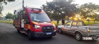 Motociclista é socorrido pelo Siate após colisão no Jardim Patriarca Motociclista é socorrido pelo Siate após colisão no Jardim Patriarca