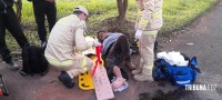 Motociclista é socorrido pelo Siate após colisão no Jardim Patriarca Motociclista é socorrido pelo Siate após colisão no Jardim Patriarca