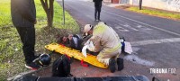 Motociclista é socorrido pelo Siate após colisão no Jardim Patriarca Motociclista é socorrido pelo Siate após colisão no Jardim Patriarca
