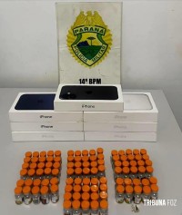 PM apreende medicamentos e celulares de origem estrangeira na Rodoviária de Foz do Iguaçu PM apreende medicamentos e celulares de origem estrangeira na Rodoviária de Foz do Iguaçu