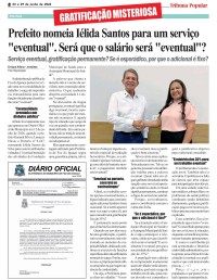 Prefeito nomeia Iélida Santos para um serviço "eventual". Será que o salário será "eventual"? Prefeito nomeia Iélida Santos para um serviço "eventual". Será que o salário será "eventual"?