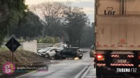 Três policiais militares escapam ilesos após acidente na PR-497 em Missal Três policiais militares escapam ilesos após acidente na PR-497 em Missal