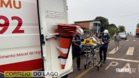 Acidente envolvendo van escolar deixa idoso ferido e mobiliza SAMU em Santa Helena Acidente envolvendo van escolar deixa idoso ferido e mobiliza SAMU em Santa Helena