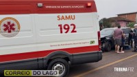 Acidente envolvendo van escolar deixa idoso ferido e mobiliza SAMU em Santa Helena Acidente envolvendo van escolar deixa idoso ferido e mobiliza SAMU em Santa Helena