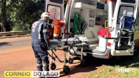 Motociclista fica ferida após queda na "Curva do Ogregon" em Santa Helena Motociclista fica ferida após queda na "Curva do Ogregon" em Santa Helena