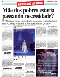 Mãe dos pobres estaria passando necessidade? Mãe dos pobres estaria passando necessidade?