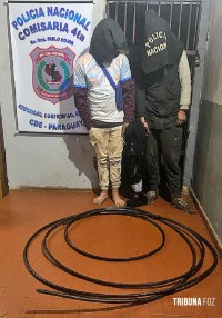 Policia prende dois homens em flagrante por furto de cabos em Ciudad Del Este Policia prende dois homens em flagrante por furto de cabos em Ciudad Del Este