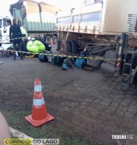 Acidente entre caminhão e moto resulta em morte na BR-277 em Matelândia Acidente entre caminhão e moto resulta em morte na BR-277 em Matelândia