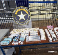 Receita Federal apreende mais de 400 ampolas de medicamentos ocultas em painel de veículo na BR-277 Receita Federal apreende mais de 400 ampolas de medicamentos ocultas em painel de veículo na BR-277