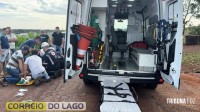 Motociclista fica gravemente ferido após colisão com carro em Santa Helena Motociclista fica gravemente ferido após colisão com carro em Santa Helena