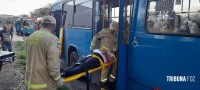 Quatro passageiros ficam feridos após queda dentro de ônibus do transporte coletivo no Jardim Patriarca em Foz do Iguaçu Quatro passageiros ficam feridos após queda dentro de ônibus do transporte coletivo no Jardim Patriarca em Foz do Iguaçu