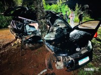 Veículo colide com arvore e deixa seis feridos e dois mortos na Av. Felipe Wandscheer Veículo colide com arvore e deixa seis feridos e dois mortos na Av. Felipe Wandscheer