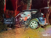 Veículo colide com arvore e deixa seis feridos e dois mortos na Av. Felipe Wandscheer Veículo colide com arvore e deixa seis feridos e dois mortos na Av. Felipe Wandscheer