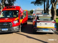 Homem é agredido após, segundo relato, tentar atropelar motociclista Homem é agredido após, segundo relato, tentar atropelar motociclista