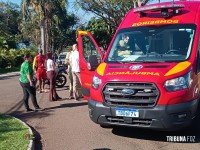 Motociclista é socorrida pelo Siate após colisão defronte ao Hotel Mabu Motociclista é socorrida pelo Siate após colisão defronte ao Hotel Mabu