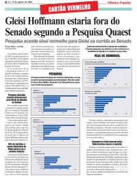 Gleisi Hoffmann estaria fora do Senado segundo a Pesquisa Quaest Gleisi Hoffmann estaria fora do Senado segundo a Pesquisa Quaest