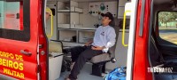 Cabo de fibra ótica rompido causa queda de moto na Av. Juscelino Kubistchek em Foz do Iguaçu Cabo de fibra ótica rompido causa queda de moto na Av. Juscelino Kubistchek em Foz do Iguaçu