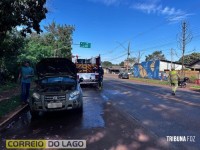 Fiat Strada apresenta princípio de incêndio após falha mecânica em Santa Helena Fiat Strada apresenta princípio de incêndio após falha mecânica em Santa Helena
