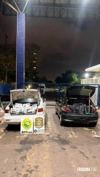 PF e PM apreendem 13 mil maços de cigarros em Foz do Iguaçu PF e PM apreendem 13 mil maços de cigarros em Foz do Iguaçu
