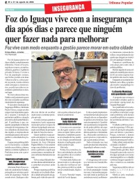 INSEGURANÇA: Foz do Iguaçu vive com a insegurança dia após dias e parece que ninguém quer fazer nada para melhorar INSEGURANÇA: Foz do Iguaçu vive com a insegurança dia após dias e parece que ninguém quer fazer nada para melhorar