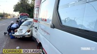 Acidente entre Fusca e Montana deixa três pessoas feridas em Santa Helena Acidente entre Fusca e Montana deixa três pessoas feridas em Santa Helena