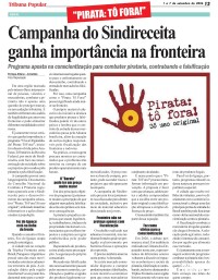 “PIRATA: TÔ FORA!": Campanha do Sindireceita ganha importância na fronteira “PIRATA: TÔ FORA!": Campanha do Sindireceita ganha importância na fronteira