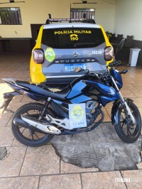 Polícia Militar recupera motocicleta utilizada em roubo em São Miguel do Iguaçu Polícia Militar recupera motocicleta utilizada em roubo em São Miguel do Iguaçu
