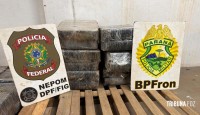 PF e PM apreendem mais de 180 quilos de maconha às margens do Rio Paraná em Foz do Iguaçu PF e PM apreendem mais de 180 quilos de maconha às margens do Rio Paraná em Foz do Iguaçu