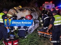 Quatro pessoas feridas após carro capotar na rodovia PY-06 em Tavapy no Paraguai Quatro pessoas feridas após carro capotar na rodovia PY-06 em Tavapy no Paraguai