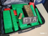 GTA da Guarda Municipal aborda ônibus e encontra mala recheada de maconha em Foz do Iguaçu GTA da Guarda Municipal aborda ônibus e encontra mala recheada de maconha em Foz do Iguaçu