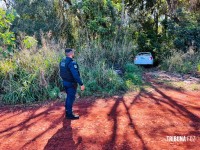 GM localiza na área rural de Foz carro de motorista de aplicativo tomado em assalto GM localiza na área rural de Foz carro de motorista de aplicativo tomado em assalto