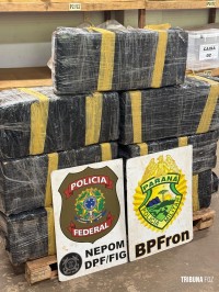 PF e PM apreendem 506,3 Kg de maconha no Rio Paraná em Foz do Iguaçu PF e PM apreendem 506,3 Kg de maconha no Rio Paraná em Foz do Iguaçu