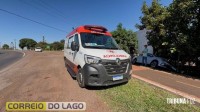 Veículo sai da pista, bate contra poste e condutor fica ferido, na entrada do distrito de Sub-Sede em Santa Helena Veículo sai da pista, bate contra poste e condutor fica ferido, na entrada do distrito de Sub-Sede em Santa Helena