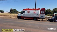 Mulher fica ferida após queda de motocicleta na PR-488 em Santa Helena Mulher fica ferida após queda de motocicleta na PR-488 em Santa Helena